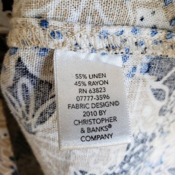 Christopher & Banks Linen/Rayon Blend Jacket Blazer Floral size S Resort Boho - Picture 7 of 12